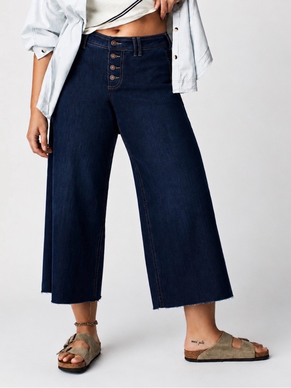 NWT We The Free CRVY Counter Culture low rise wide leg crop jeans, 32